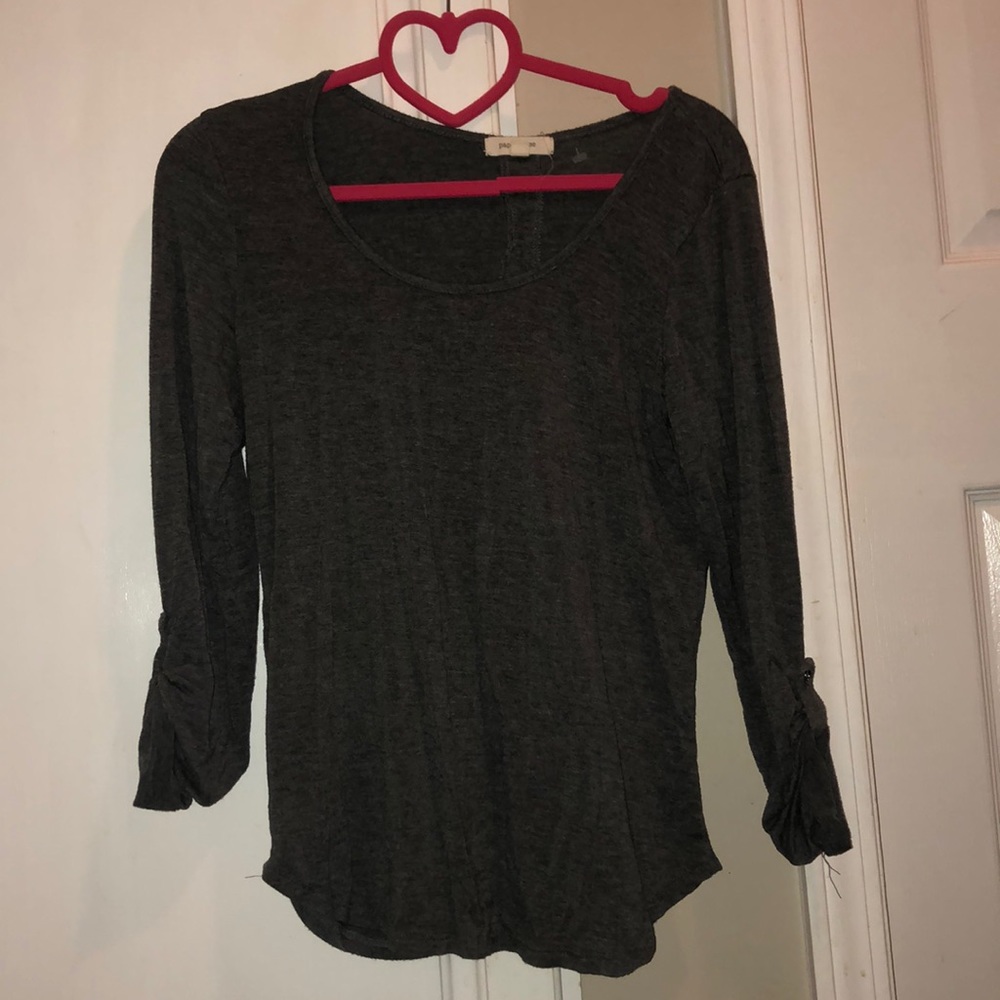 🛍 Grey Top with Back Lace Opening Detail 🖤